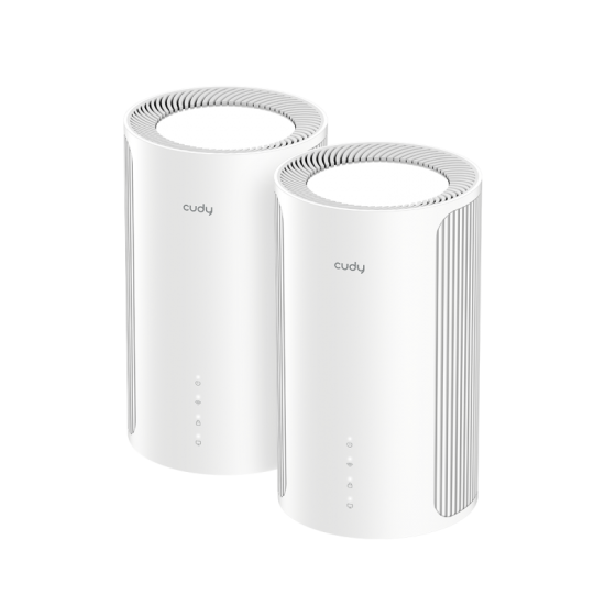 Router Mesh Cudy M11000, Wi-Fi 7,  Tri-band (2,4 GHz / 5 GHz / 6 GHz), alb, 116x116x202mm, set 2 buc.
