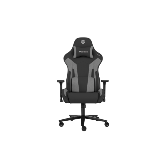 Scaun gaming Genesis Nitro 720, material Synthetic PU + Textil, reglabil pe inaltime, greutate maxima suportata 150 kg, inaltime scaun reglabil 46.5 - 53.5 cm, spatar ajustabil 135°, dimensiuni roti 60mm,  echipat cu piston cu gaz clasa 4, manere 3D, negr