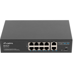 Switch  8x 100 Mb PoE+ / 2x 1 Gb, fara management, rack 10