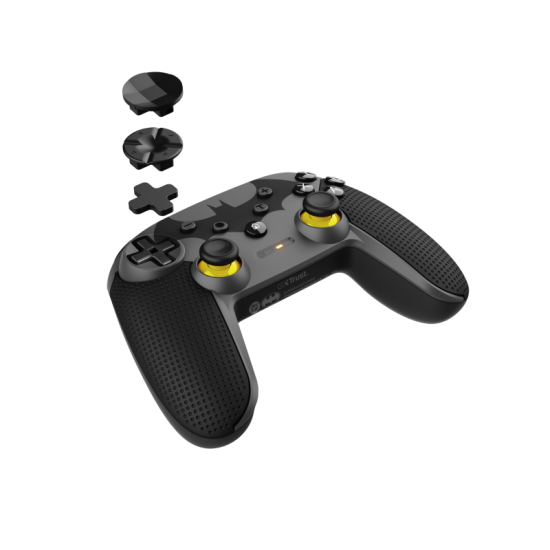 Controller wireless Trust GXT 542BM Muta, conectivitate bluetooth sau port USB-A pentru conexiune wireless, port USB-C pentru conexiune prin fir, negru