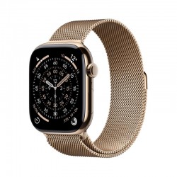 Apple Watch Series 11 GPS + Cellular 46mm Gold Titanium Case with Gold Milanese Loop - M/L