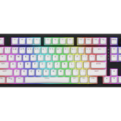 Tastatura wireless Hator Skyfall 80, interfata 2.4GHz, BT5.3, USB, polling rate 1000Hz, capacitate baterie 4000mAh, switch HATOR Aurum Lemon linear, material tasta OMA, buton de control multimedia, sistem de anulare a zgomotului integrat, alb-negru