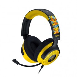 Casti gaming Razer Kraken V4 X Pokémon Kanto Starters Edition., frecventa raspuns 20 Hz – 28 kHz,impendanta 32 Ω, driver customized Dynamic  40 mm Drivers, sensibilitate96 dBSPL/mW at 1 kHz by HATS, frecventa microfon 100 Hz – 10 kHz,sensibilitate microfo