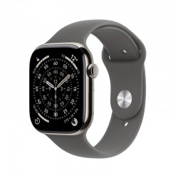 Apple Watch Series 11 GPS + Cellular 42mm Natural Titanium Case with Stone Grey Sport Band - M/L