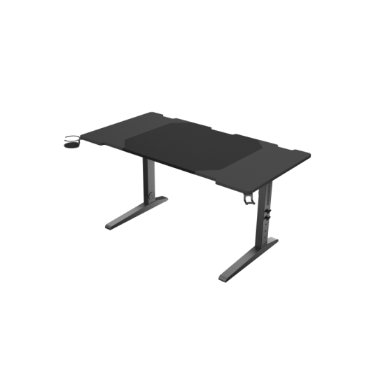 Birou gaming Genesis Holm Modular 140, material metal MDF, reglabil pe inaltime 70 - 90 cm, iluminare RGB, management cabluri, negru