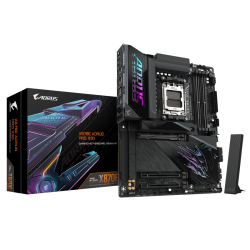 GIGABYTE X870E AORUS PRO X3D. Processor manufacturer: AMD, Processor socket: Socket AM5, Compatible processor series: AMD Ryzen 7000  Series, AMD Ryzen 8000 Series, AMD Ryzen 9000 Series. Supported memory types: DDR5-SDRAM, Maximum internal memory: 256 GB