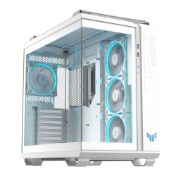 ASUS TUF GAMING GT502 Horizon TG ARGB White. Form factor: Midi Tower, Type: PC, Product colour: White. Side fans installed: 3x 120 mm, Rear fans installed: 1x 120 mm, Rear fans diameters supported: 120 mm. Supported HDD sizes: 2.5,3.5 ASUS TUF GAMING GT502 Horizon TG ARGB White. Form factor: Midi Tower, Type: PC, Product colour: White. Side fans installed: 3x 120 mm, Rear fans installed: 1x 120 mm, Rear fans diameters supported: 120 mm. Supported HDD sizes: 2.5,3.5
