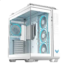 ASUS TUF GAMING GT502 Horizon TG ARGB White. Form factor: Midi Tower, Type: PC, Product colour: White. Side fans installed: 3x 120 mm, Rear fans installed: 1x 120 mm, Rear fans diameters supported: 120 mm. Supported HDD sizes: 2.5,3.5