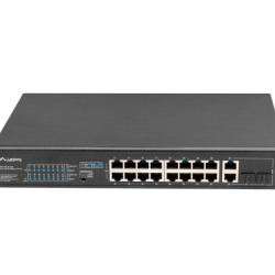 Switch  16x 100 Mb PoE+ / 2x 1 Gb / 1x SFP, fara management, rack 10