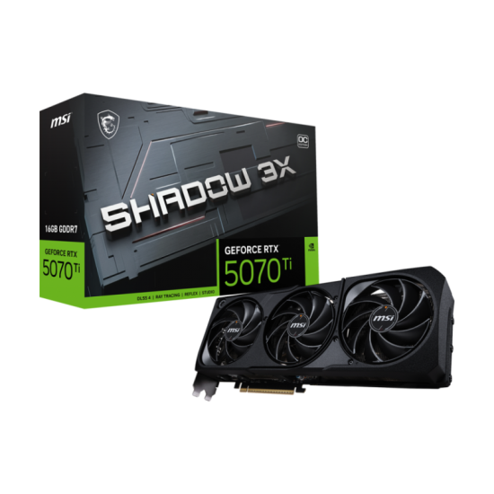 Placa Video MSI GEFORCE RTX 5070 TI 16G SHADOW 3X OC GDDR7 256 bit, PCIE 5.0, 3x DP 1x HDMI