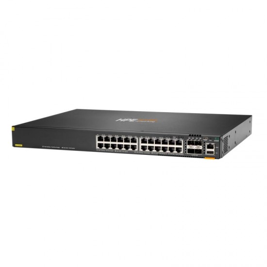 HPE Aruba Networking CX 6300F 24-port 1GbE Class 4 PoE and 4-port SFP56 Switch