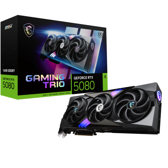 Placa Video MSI GEFORCE RTX 5080 16G GAMING TRIO OC GDDR7 256bit, 3x DP 1x HDMI