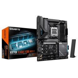 GIGABYTE X870E EAGLE X3D WIFI7. Processor manufacturer: AMD, Processor socket: Socket AM5, Compatible processor series: AMD Ryzen 7000 Series, AMD Ryzen 8000 Series, AMD Ryzen 9000 Series. Supported memory types: DDR5-SDRAM, Maximum internal memory: 256 G