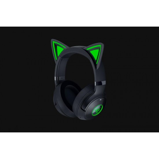 Casti Razer Kraken Kitty V2 Bluetooth 5.2Quartz Edition, interfata USB- A, sensibilitate 92.5 dB SPL / mW @ 1kHz si sensibilitate microfon 42 dBV /Pa, negru