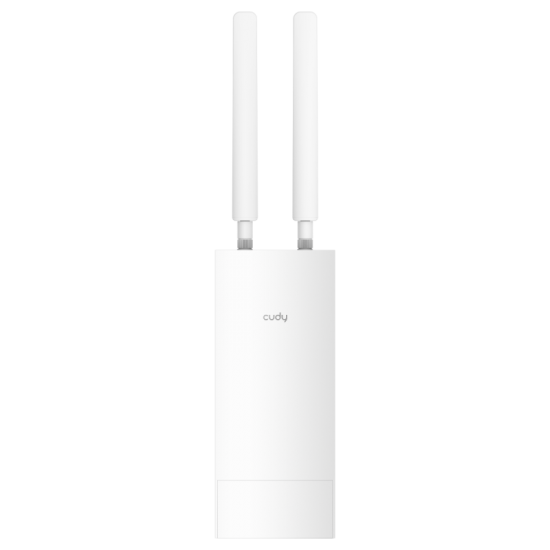 CUDY Outdoor 4G LTE AC1200 WiFi Router, Cat.4, 300Mbps +  867Mbps Wi-Fi, build-in 4G LTE modem, lightning protection, IP65 Waterproof, 10/100M RJ45, 2 x Detachable 4G Antennas, 24V passive PoE adapter included, Cudy Mesh Support, Zerotier/Wireguard/OpenVP