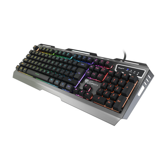 GENESIS Rhod 420 RGB. Keyboard form factor: Full-size (100%). Keyboard style: Straight. Connectivity technology: Wired, Device interface: USB, Keyboard key switch: Membrane, Keyboard layout: QWERTY, Keyboard number of keys: 104. Backlight type: RGB LED. C