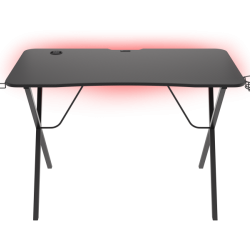 Birou gaming Genesis Holm 200, material MDF, greutate maxima suportata 55kg, 3 x porturi USB 3.0, iluminare RGB, management cabluri, ,negru