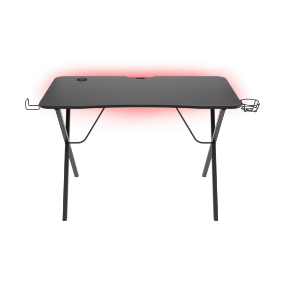 Birou gaming Genesis Holm 200, material MDF, greutate maxima suportata 55kg, 3 x porturi USB 3.0, iluminare RGB, management cabluri, ,negru