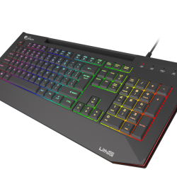 Tastatura gaming cu fir Genesis LITH 400, iluminare RGB, mecanism taste X-Scissors, numar taste 104, lungime cablu 1.8m, dimensiuni 465 x 25 x 195 mm, negru