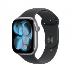 Apple Watch Series 11 GPS + Cellular 46mm Space Grey Aluminium Case with Black Sport Band - M/L