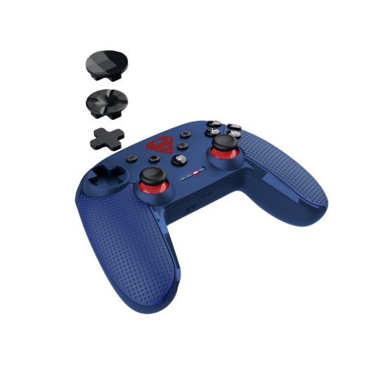 Controller wireless Trust GXT 542 Muta, material ABS, 15 butoane, compatibil cu pc, laptop, consola gaming, smartphone, tableta, albastru