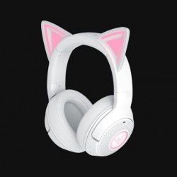 Casti Razer Kraken Kitty V2 Bluetooth 5.2Quartz Edition, interfata USB- A, sensibilitate 92.5 dB SPL / mW @ 1kHz si sensibilitate microfon 42 dBV /Pa, alb