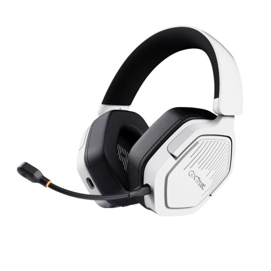 Casti wireless Trust GXT 492W Carus, material ABS, conector 3.5mm, frecventa raspuns 20 Hz, 20.000 Hz, sunet stereo, nivel sunet 104 dB, alb
