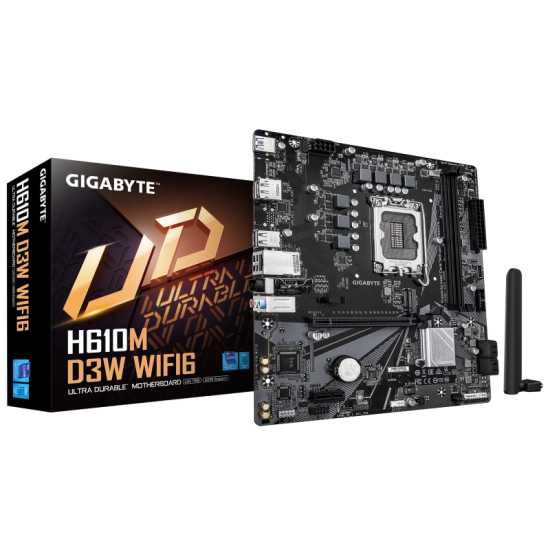Placa de baza Gigabyte H610M D3W WIFI6, LGA 1700, DDR5, Micro-ATX