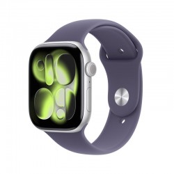 Apple Watch Series 11 GPS 46mm Silver Aluminium Case with Purple Fog Sport Band - M/L