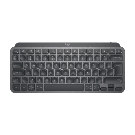 Logitech Master MX Keys Mini. Keyboard form factor: Mini. Keyboard style: Straight. Connectivity technology: Wireless, Device interface: RF Wireless + Bluetooth, Keyboard layout: QWERTY. Backlight type: LED. Recommended usage: Office. Product colour: Grap