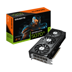 GIGABYTE GeForce RTX 5070 Ti WINDFORCE OC V2 16G. Graphics processor family: NVIDIA, Graphics processor: GeForce RTX 5070 Ti, Processor frequency: 2497 MHz. Discrete graphics card memory: 16 GB, Graphics card memory type: GDDR7, Memory bus: 256 bit, Memor