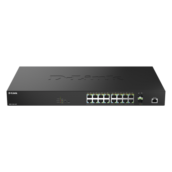 D-Link DMS-1250-18P/E. Switch type: Managed, Switch layer: L2. Basic switching RJ-45 Ethernet ports type: 2.5G Ethernet (100/1000/2500), Basic switching RJ-45 Ethernet ports quantity: 16. MAC address table: 16000 entries, Switching capacity: 120 Gbit/s. N