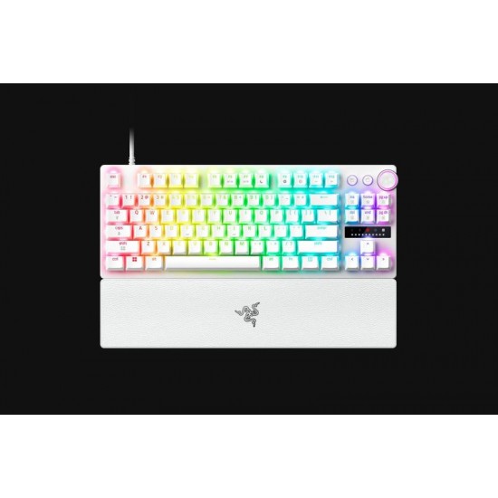 Tastatura mecanica Razer Huntsman V3 Pro Tenkeyless 2025 8K, iluminare Razer Chroma RGB, US layout, alb
