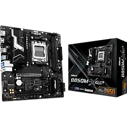 Asrock B850M-X R2.0. Processor manufacturer: AMD, Processor socket: Socket AM5, Compatible processor series: AMD Ryzen 7000 Series, AMD Ryzen 8000 Series, AMD Ryzen 9000 Series. Supported memory types: DDR5-SDRAM, Maximum internal memory: 128 GB, Memory s