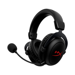 Casti gaming wireless HyperX Cloud II Core, DTS Headphone:X Spatial Audio, autonomie bateria pana la 80 de ore, dongle 2.4GHz, spuma cu memorie, microfon detasabil, PC, negru