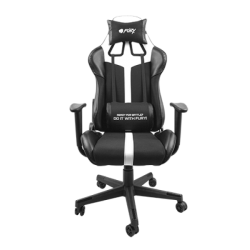 Scaun gaming FURY AVENGER XL, material piele ecologica+polyester, reglabil pe inaltime, greutate maxima suportata 150 kg, inaltime scaun reglabil 46.5 - 56.5 cm, spatar ajustabil 180°, dimensiuni roti 60mm,  echipat cu piston cu gaz clasa 3, manere 4D, al