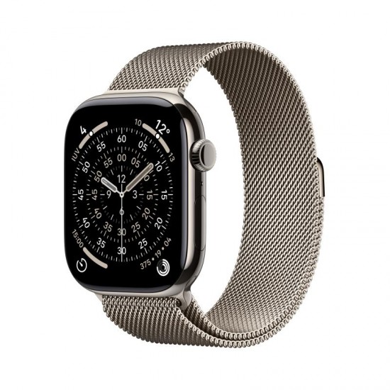 Apple Watch Series 11 GPS + Cellular 46mm Natural Titanium Case with Natural Milanese Loop - S/M