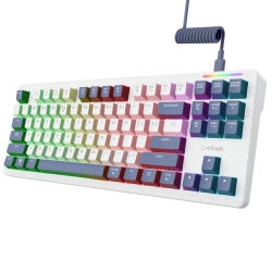 Tastatura mecanica cu fir Trust GXT 872 Xyra TKL, backlight, nr taste 87, alb