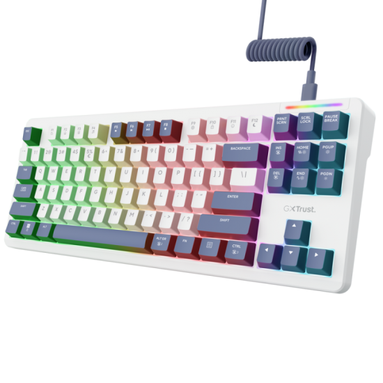 Tastatura mecanica cu fir Trust GXT 872 Xyra TKL, backlight, nr taste 87, alb
