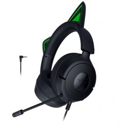 Casti Razer Kraken Kitty V3 X, frecventa raspuns 20 Hz – 28 kHz, sensibilitate 98 dBSPL / mW at 1 kHz by HATS si microfon unidirectional, sensibilitate microfon -42 ± 3 dBV / Pa, 1 kHz, negru