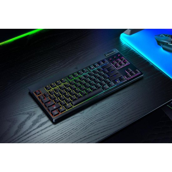 Tastatura mecanica wireless Razer Blackwidow V4 Low profile HyperSpeed TKL, switch Razer™ Low-profile Mechanical Switches (Orange Tactile Switch), 110 taste, iluminare Razer™ Chroma RGB, negru
