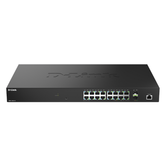 D-Link DMS-1250-18/E. Switch type: Managed, Switch layer: L2. Basic switching RJ-45 Ethernet ports type: 2.5G Ethernet (100/1000/2500), Basic switching RJ-45 Ethernet ports quantity: 16. MAC address table: 16000 entries, Switching capacity: 120 Gbit/s. Ne D-Link DMS-1250-18/E. Switch type: Managed, Switch layer: L2. Basic switching RJ-45 Ethernet ports type: 2.5G Ethernet (100/1000/2500), Basic switching RJ-45 Ethernet ports quantity: 16. MAC address table: 16000 entries, Switching capacity: 120 Gbit/s. Ne
