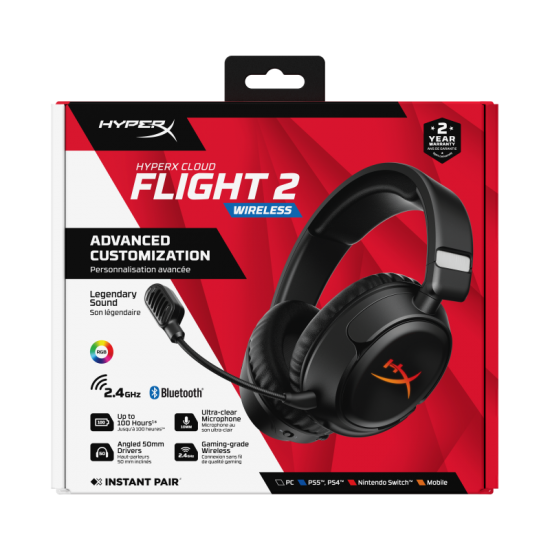 HyperX Cloud Flight 2 WL BK GAM HS HyperX Cloud Flight 2 WL BK GAM HS