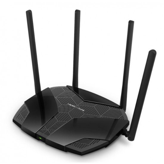Mercusys MR60X Dual-Band WiFi 6 Router (AX15000), Standarde wireless: Wi-Fi 802.11ax / ac / a / b / g / n, Viteza wireless:   1201 Mbps (5 GHz) + 300 Mbps (2.4 GHz), Interfata:   1 × Port WAN Gigabit + 3 porturi Gigabit LAN, 4 x Antene externe de 5dBi.