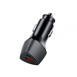Incarcator auto Lemontti Auto Super Fast Charge 48W 2 porturi PD Type-C 30W + USB-A QC 3.0 Negru