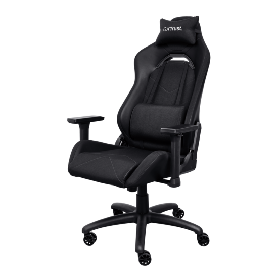 Scaun gaming Trust GXT 714 Ruya, greutate maxima suportata 150 kg, inaltime adjustabila scaun 10 cm, baza stea cu 5 roti, negru