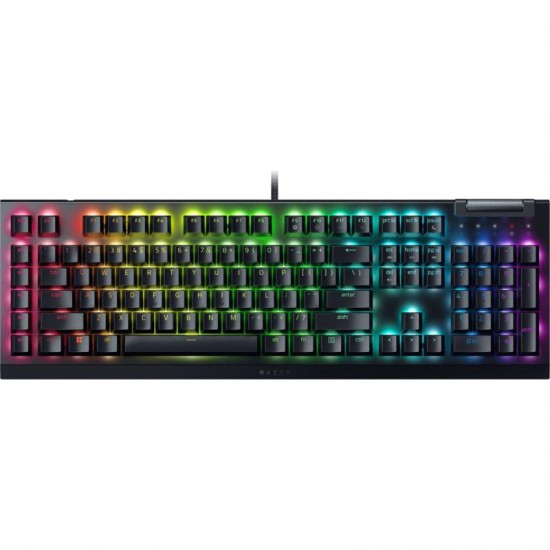 Tastatura mecanica gaming BlackWidow V4 X (Yellow Switch), layout US, taste ABS, layout US, cu 6 butoane customizabile, negru