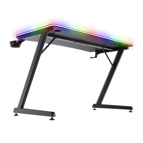 Masa gaming Trust GXT 710 Luminus Pro, iluminare RGB, greutate maxima suportata 150 kg, negru Masa gaming Trust GXT 710 Luminus Pro, iluminare RGB, greutate maxima suportata 150 kg, negru