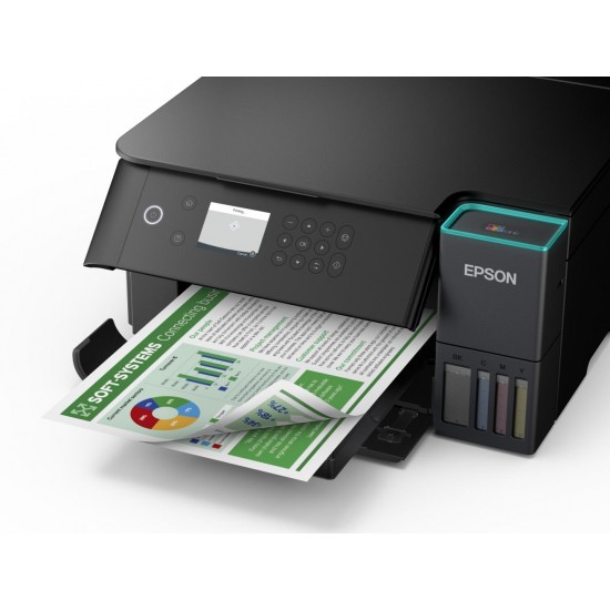 Multifunctional inkjet color Epson EcoTank CISS L6360, dimensiune A4 (Printare,Copiere, Scanare), printare borderless, viteza 33ppm alb-negru, 20ppm color, rezolutie 4800x1200 dpi, alimentare hartie 250 coli, duplex automat ,scanner CIS rezolutie 1200x240