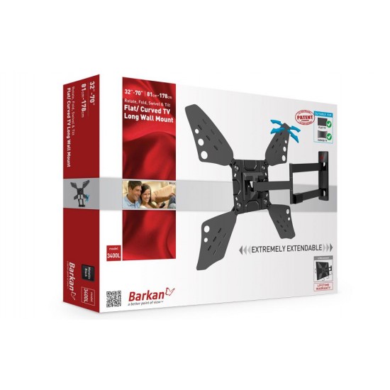 Suport TV de perete, Barkan 3400LW.W, Fix, 40